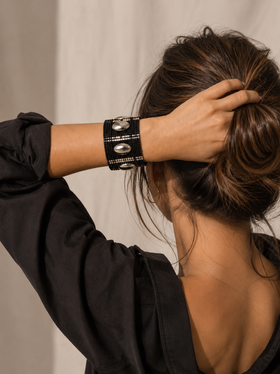 Black& Metal cuff bracelet