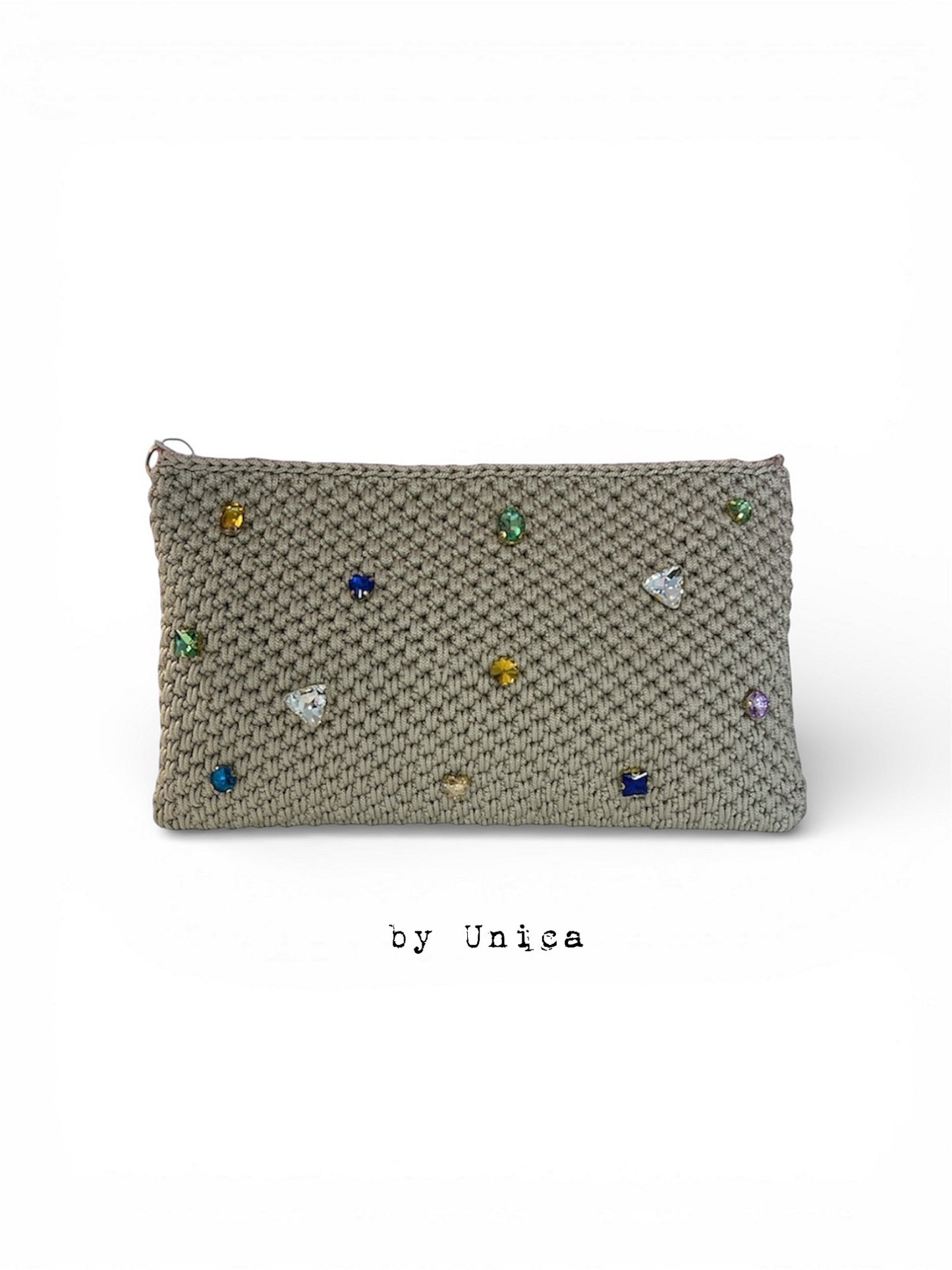 Beige Crochet Clutch