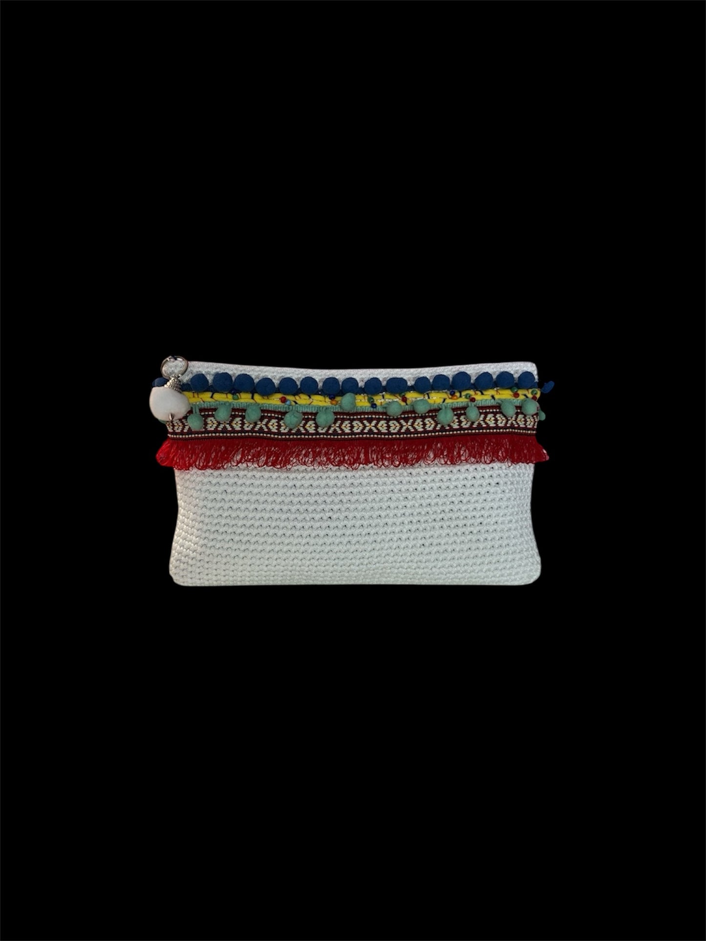 White Boho Clutch