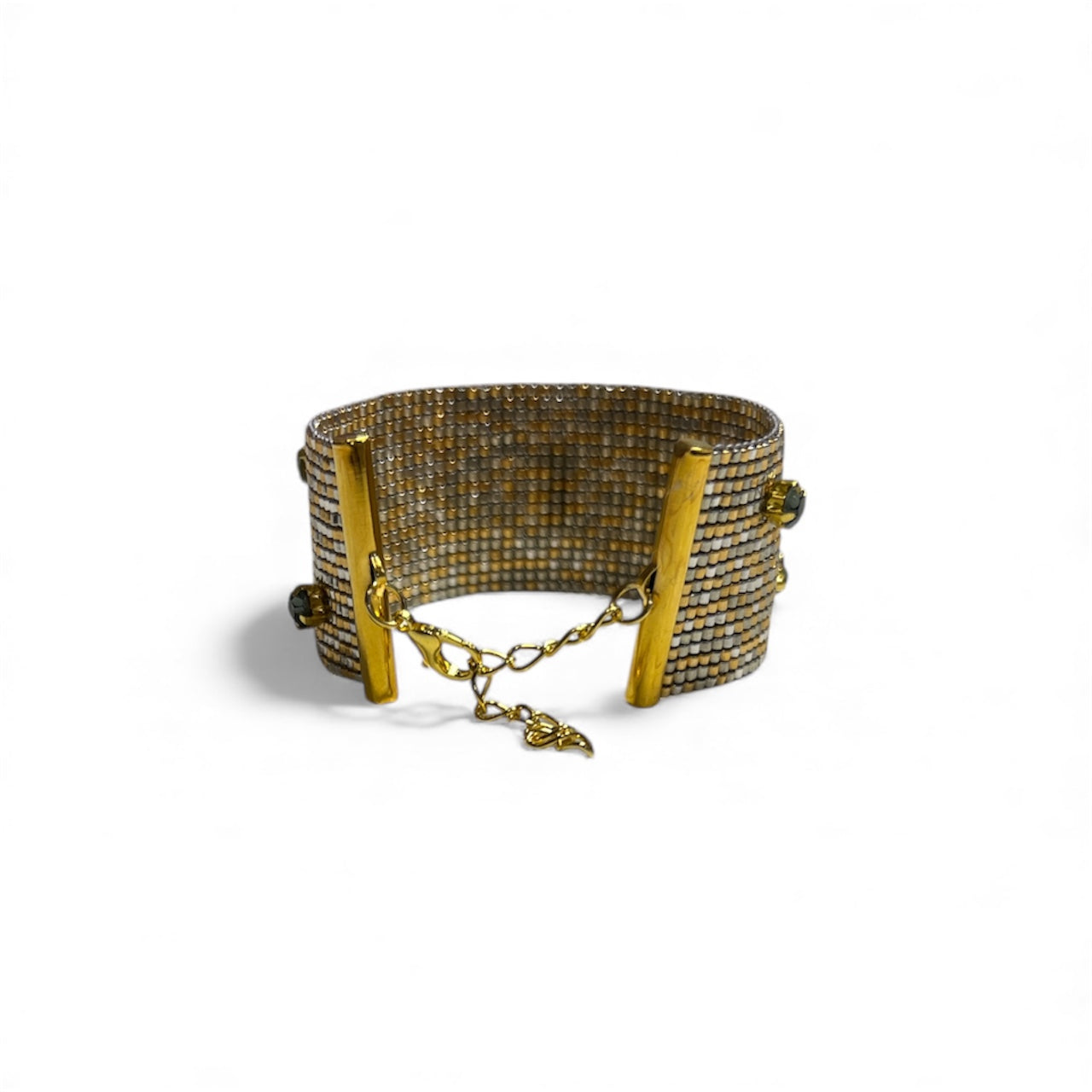 Silver & Gold Mosaic Cuff Bracelet