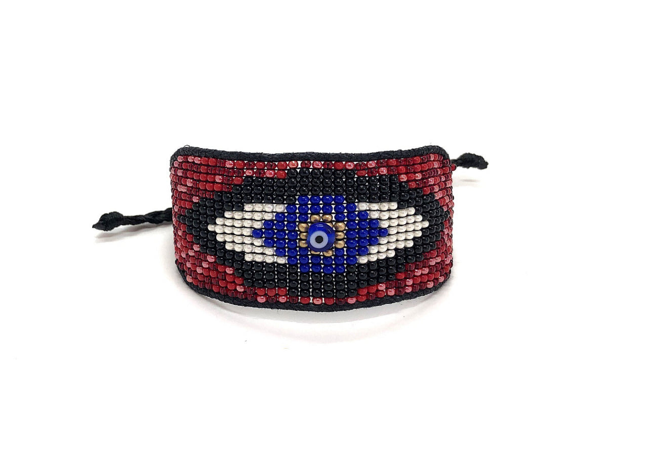 Eyebead cuff bracelet