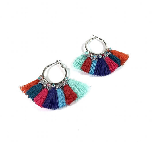 Boho Tassel Hoop earrings