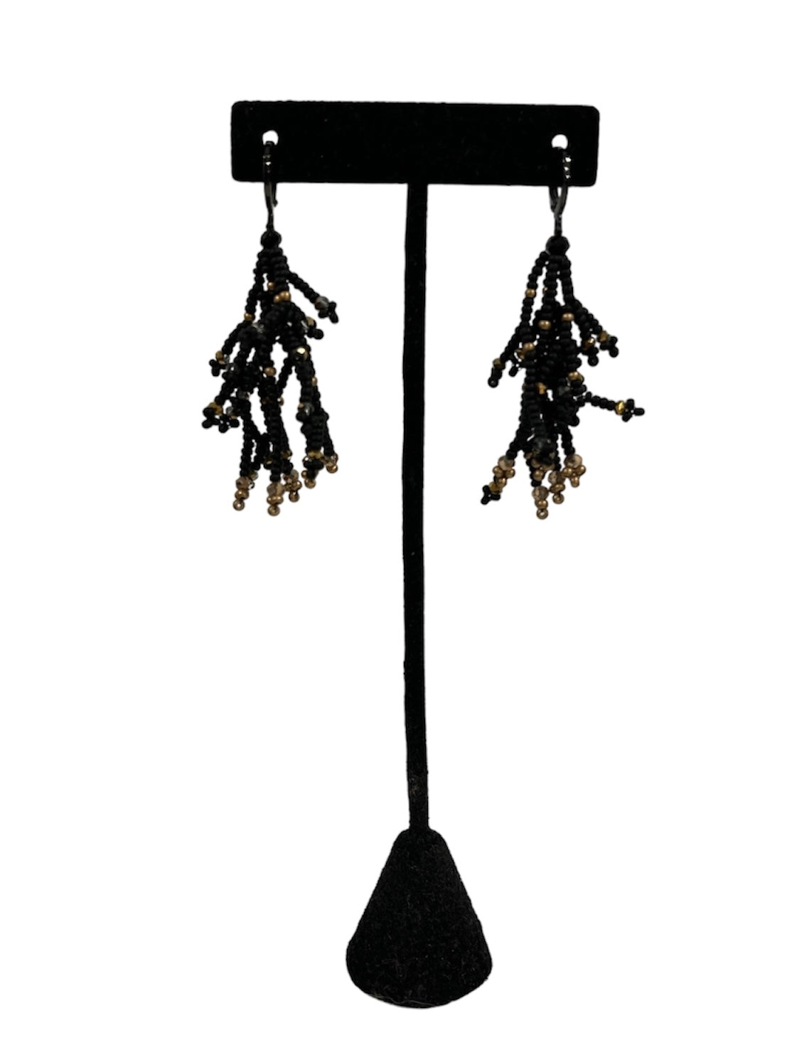 Black and gold branch earrings