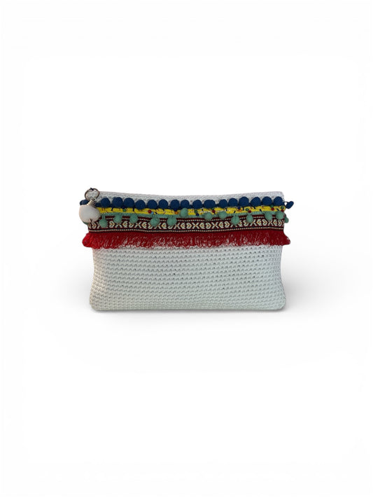 White Boho Clutch