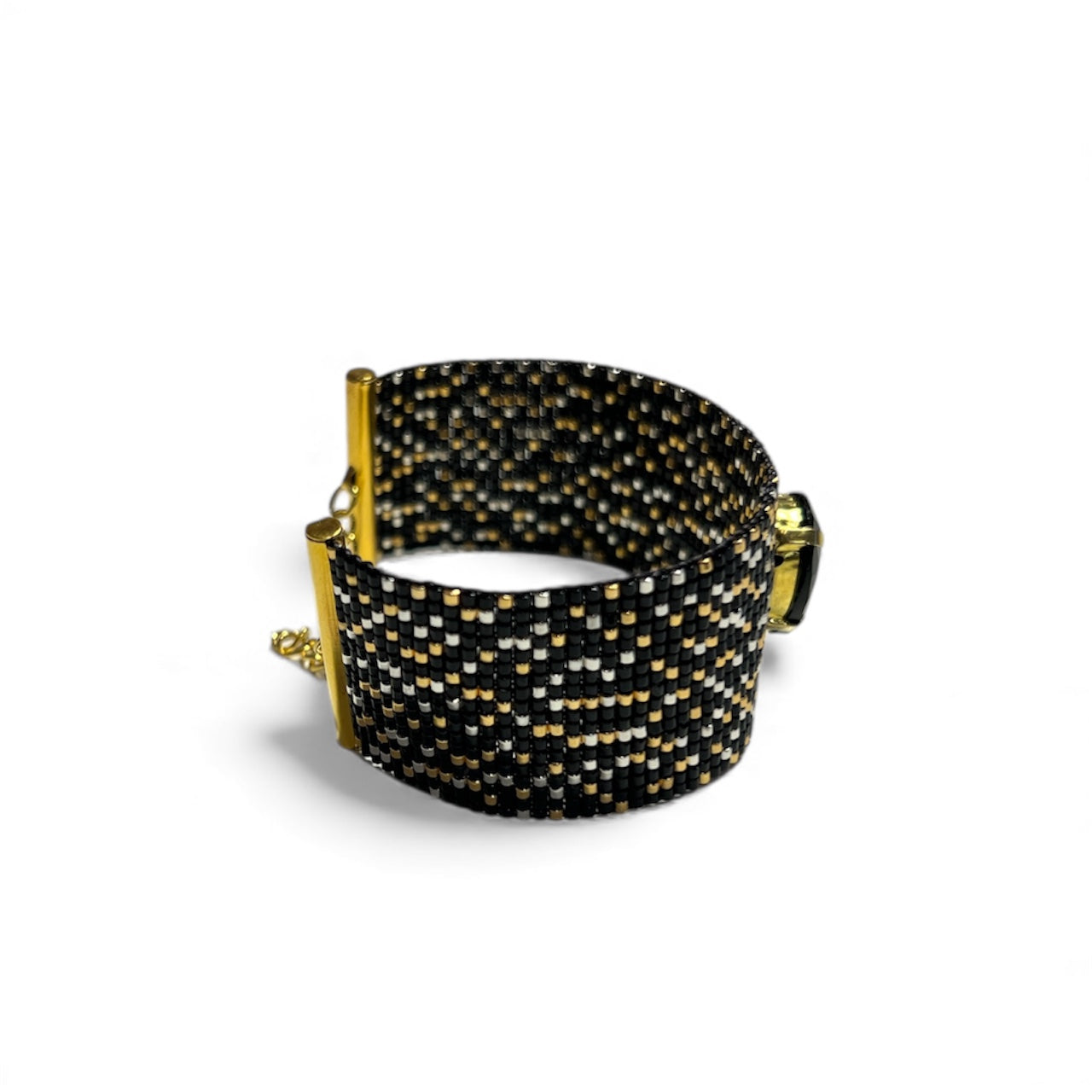 Black Mosaic Cuff Bracelet