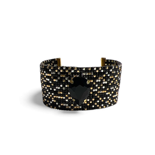 Black Mosaic Cuff Bracelet