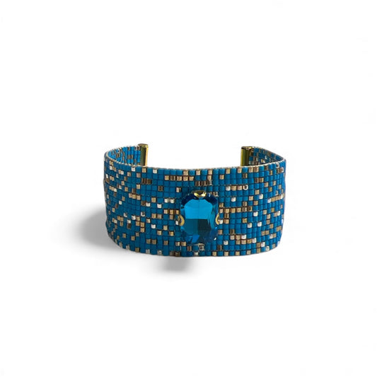 Blue Mosaic Cuff Bracelet