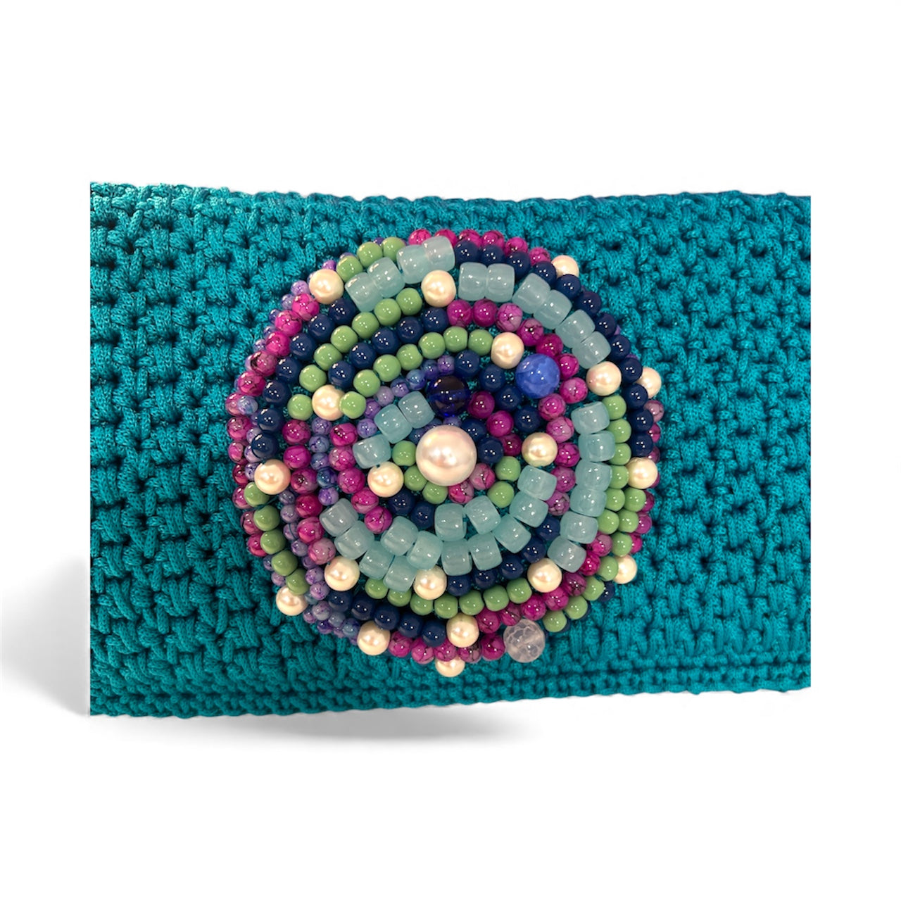 Turquoise Embellished  Clutch