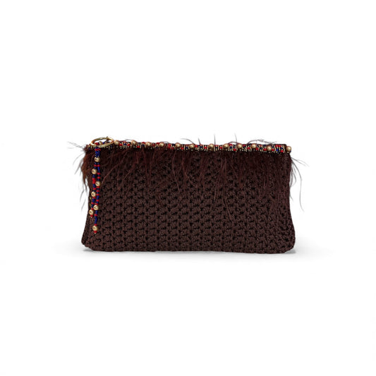 Brown Crotchet Clutch